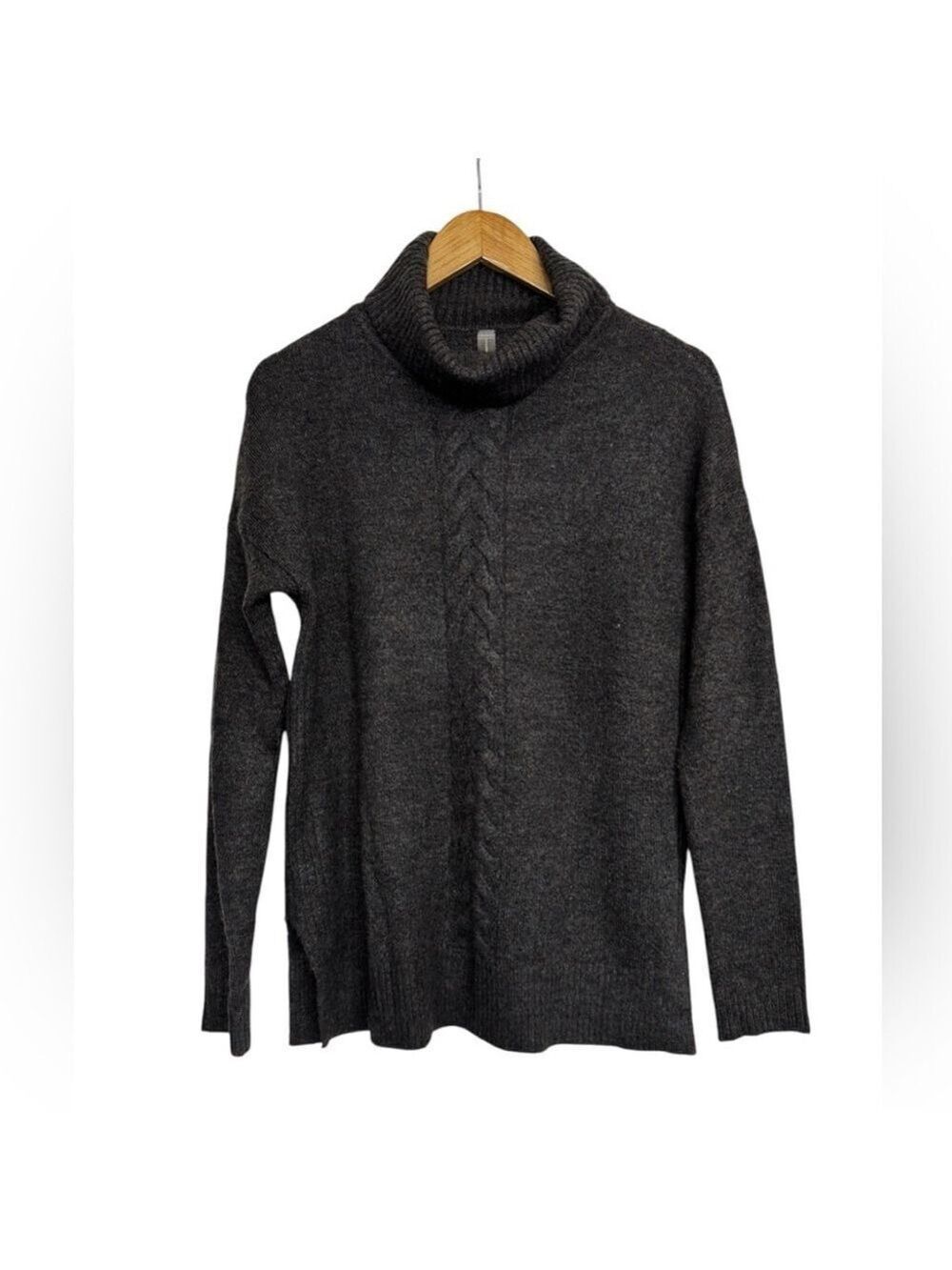 Denver Hayes Turtle Neck Sweater Cable Knit- Small Brown Classic